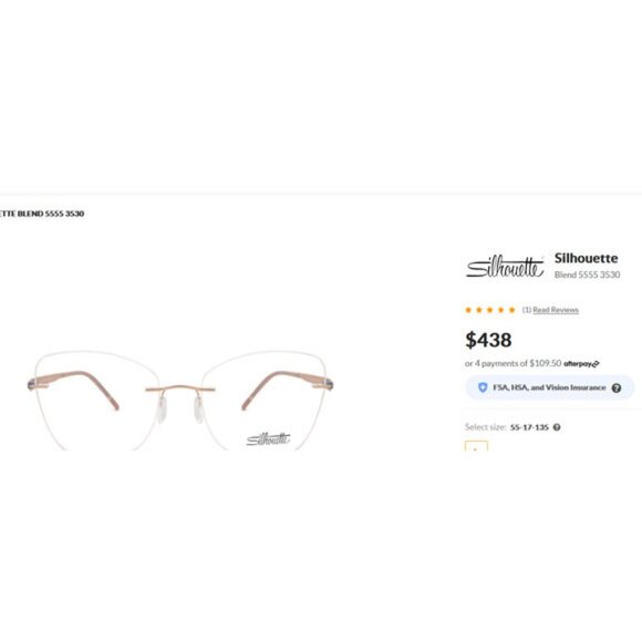 SILHOUETTE 5555 70 3530 BRONZE  - FRAMES ONLY - Titanium and SPX Rimless - Picture 2 of 11